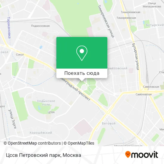 Карта Цссв Петровский парк