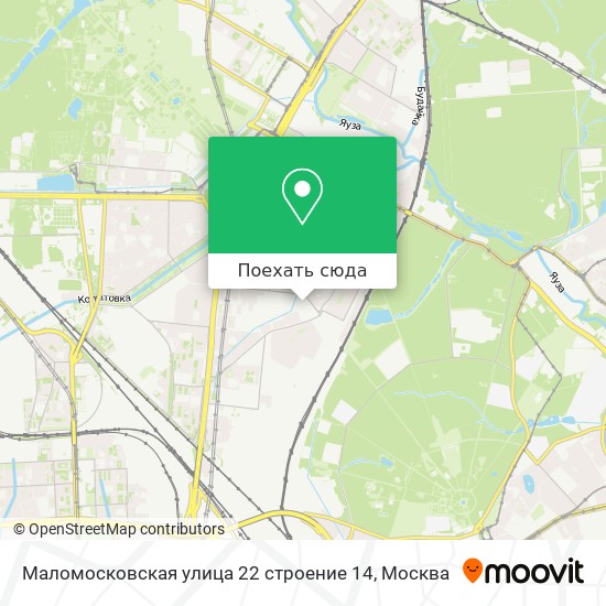 Карта Маломосковская улица 22 строение 14