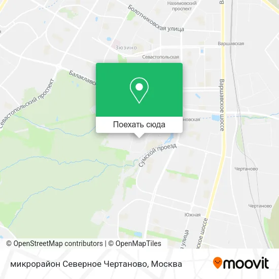 Карта микрорайон Северное Чертаново