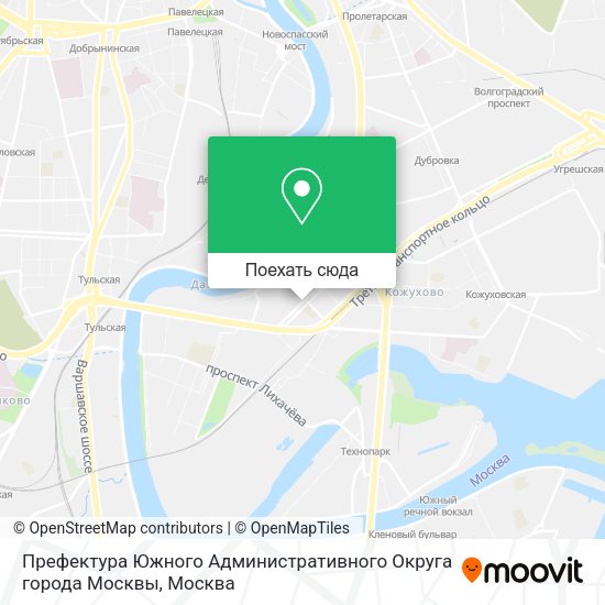 Карта Префектура Южного Административного Округа города Москвы