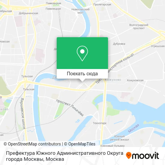 Карта Префектура Южного Административного Округа города Москвы