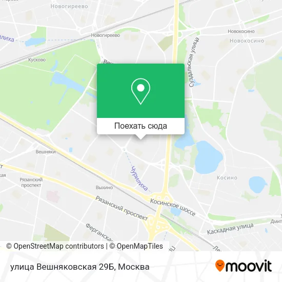 Карта улица Вешняковская 29Б