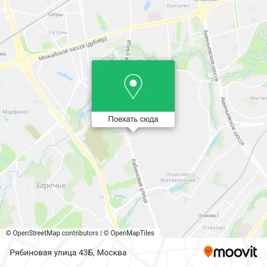 Карта Рябиновая улица 43Б