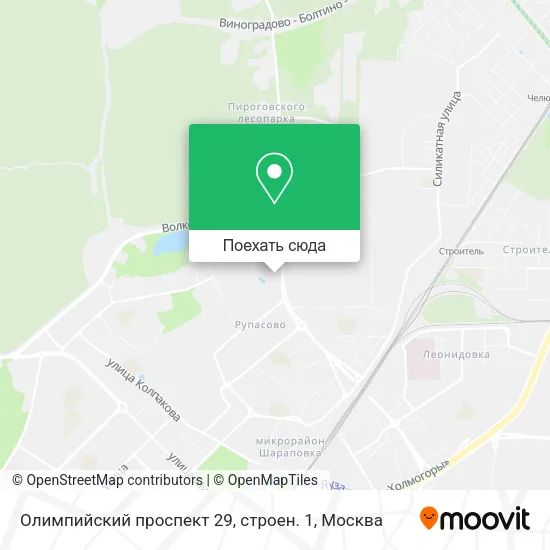 Карта Олимпийский проспект 29, строен. 1