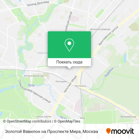 Карта Золотой Вавилон на Проспекте Мира