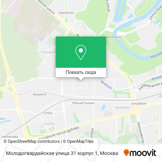 Карта Молодогвардейская улица 31 корпус 1