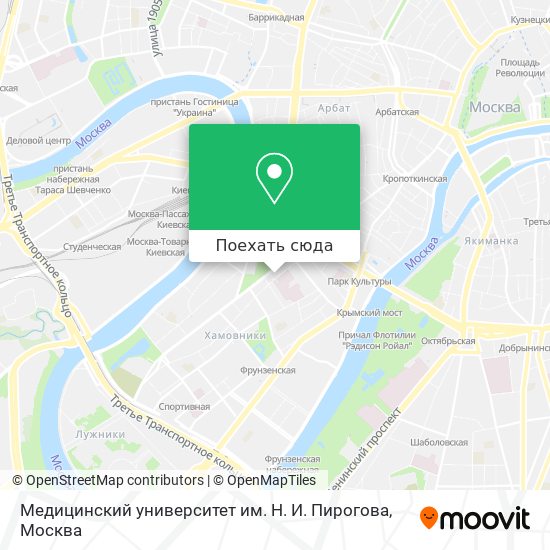 Карта Медицинский университет им. Н. И. Пирогова