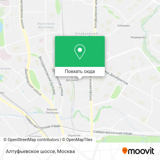 Карта Алтуфьевское шоссе