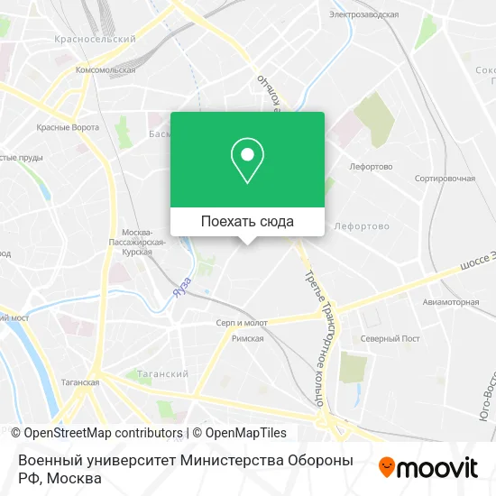 Карта Военный университет Министерства Обороны РФ