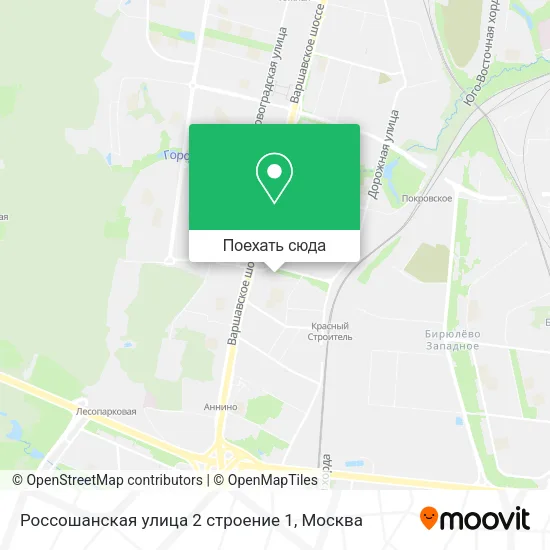 Карта Россошанская улица 2 строение 1