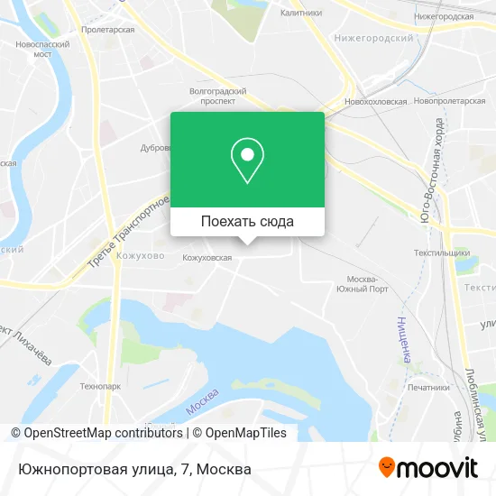 Карта Южнопортовая улица, 7