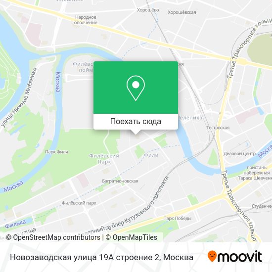 Карта Новозаводская улица 19А строение 2