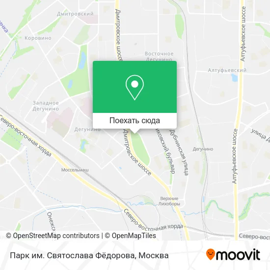 Карта Парк им. Святослава Фёдорова