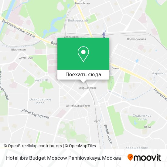 Карта Hotel ibis Budget Moscow Panfilovskaya