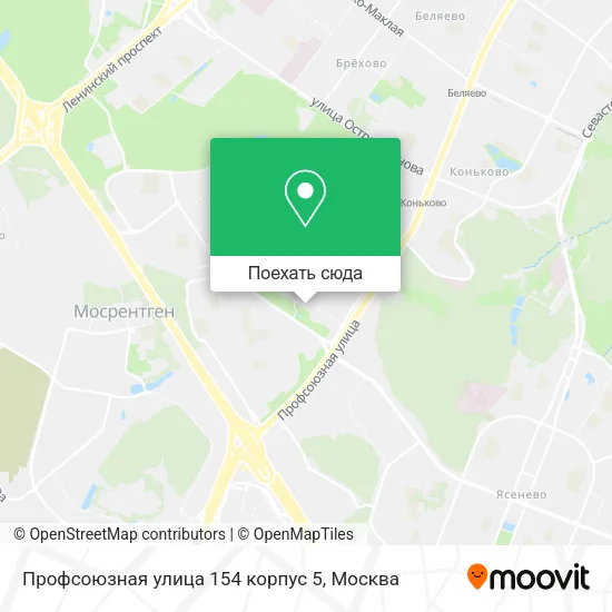 Карта Профсоюзная улица 154 корпус 5