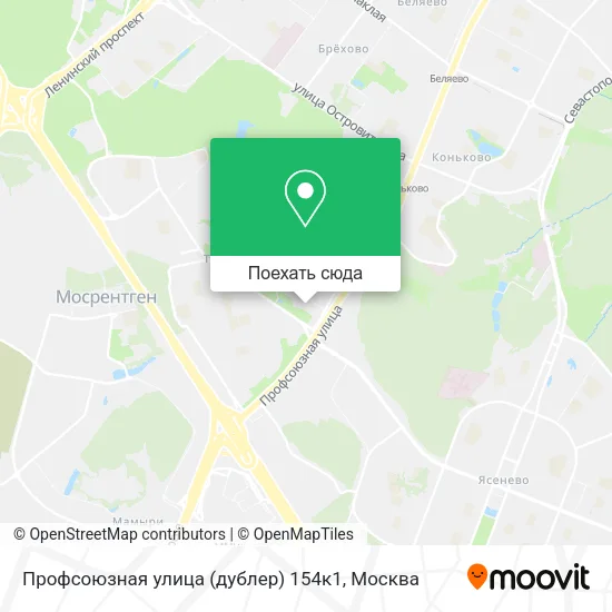 Карта Профсоюзная улица (дублер) 154к1