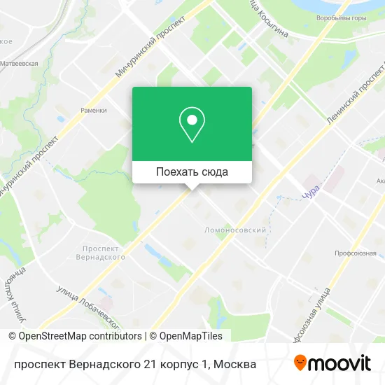 Карта проспект Вернадского 21 корпус 1