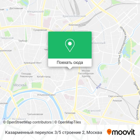 Карта Казарменный переулок 3 / 5 строение 2