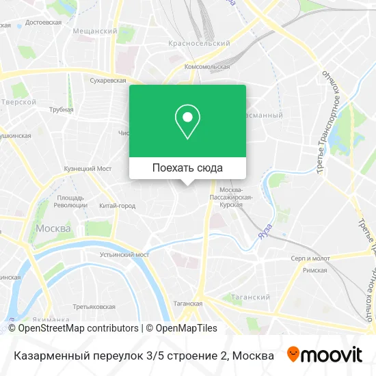 Карта Казарменный переулок 3 / 5 строение 2