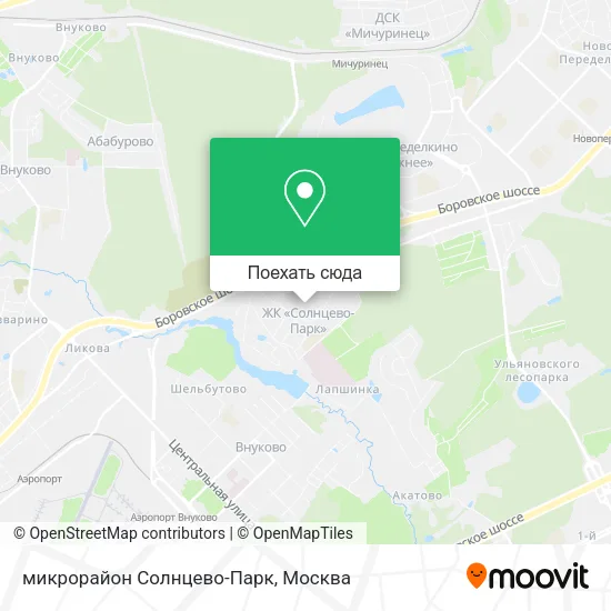 Карта микрорайон Солнцево-Парк