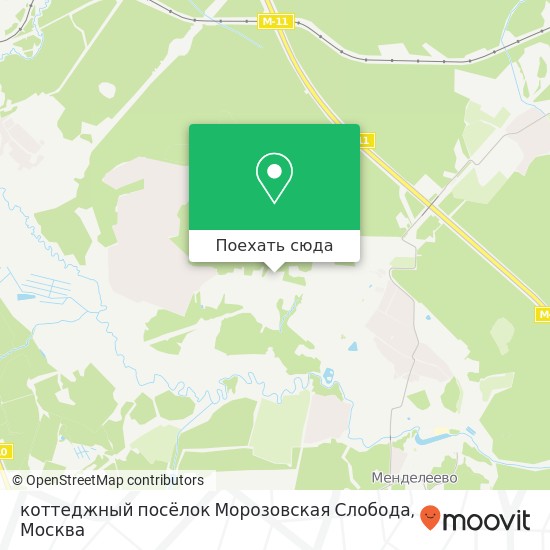 Карта коттеджный посёлок Морозовская Слобода