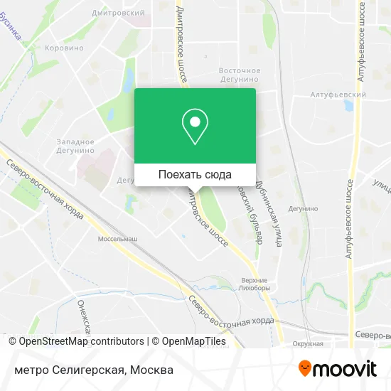 Карта метро Селигерская