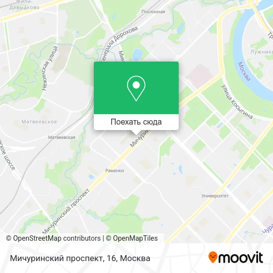 Карта Мичуринский проспект, 16