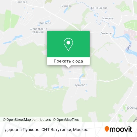 Карта деревня Пучково, СНТ Ватутинки