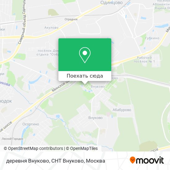Карта деревня Внуково, СНТ Внуково
