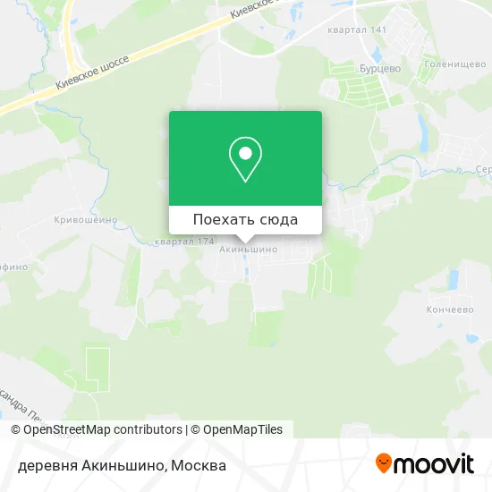 Карта деревня Акиньшино