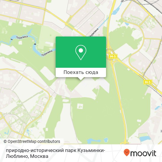 Карта природно-исторический парк Кузьминки-Люблино