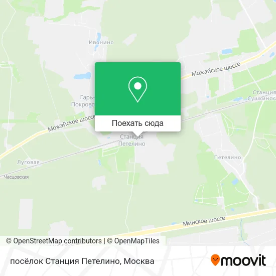 Карта посёлок Станция Петелино