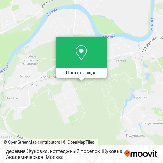Карта деревня Жуковка, коттеджный посёлок Жуковка Академическая