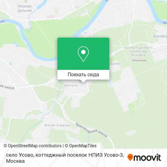 Карта село Усово, коттеджный поселок НПИЗ Усово-3