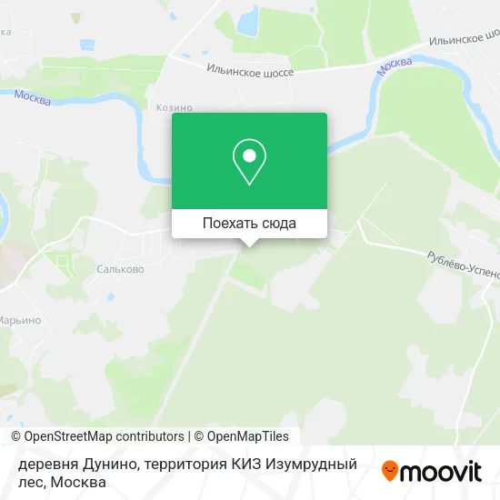 Карта деревня Дунино, территория КИЗ Изумрудный лес