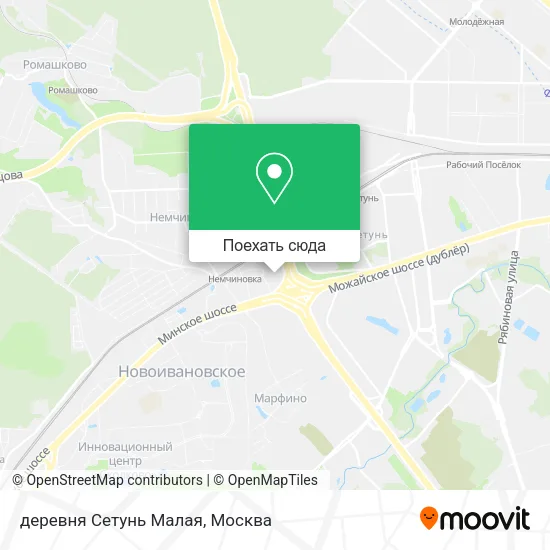 Карта деревня Сетунь Малая