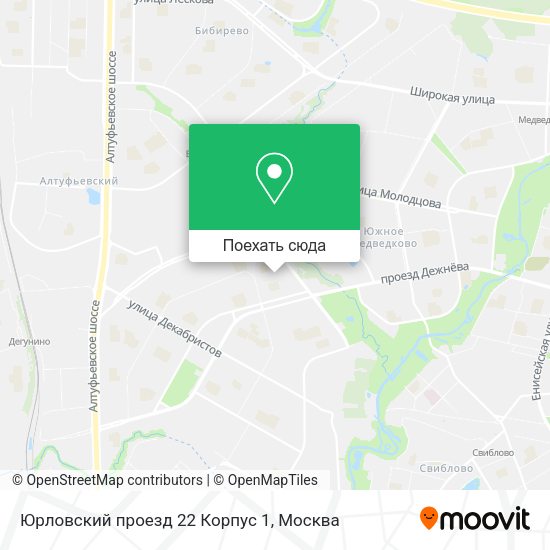 Карта Юрловский проезд 22 Корпус 1