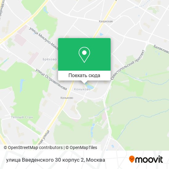 Карта улица Введенского 30 корпус 2