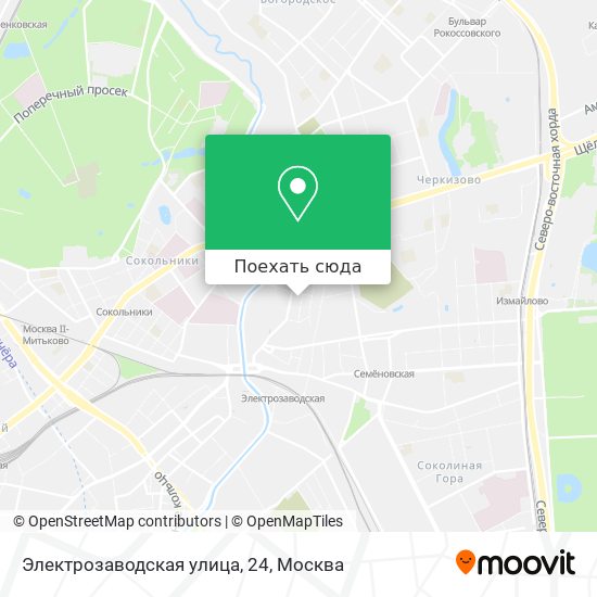 Карта Электрозаводская улица, 24