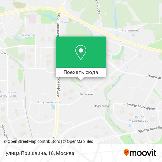 Карта улица Пришвина, 18