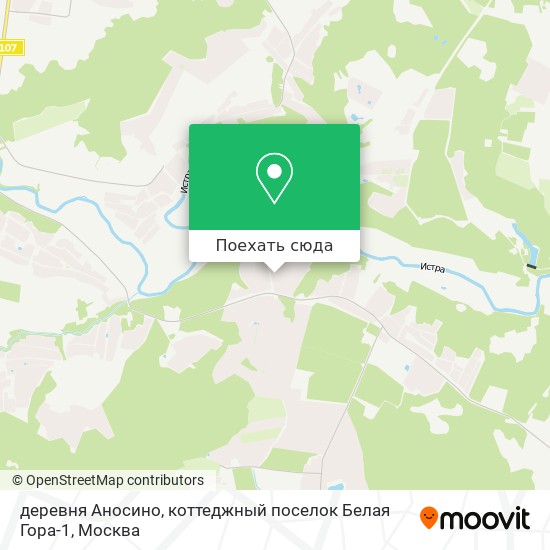 Карта деревня Аносино, коттеджный поселок Белая Гора-1