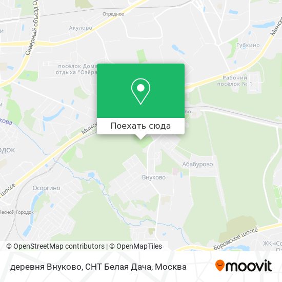 Карта деревня Внуково, СНТ Белая Дача