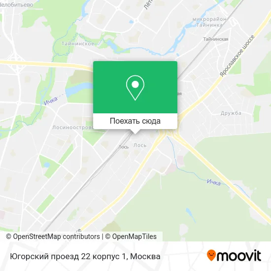 Карта Югорский проезд 22 корпус 1