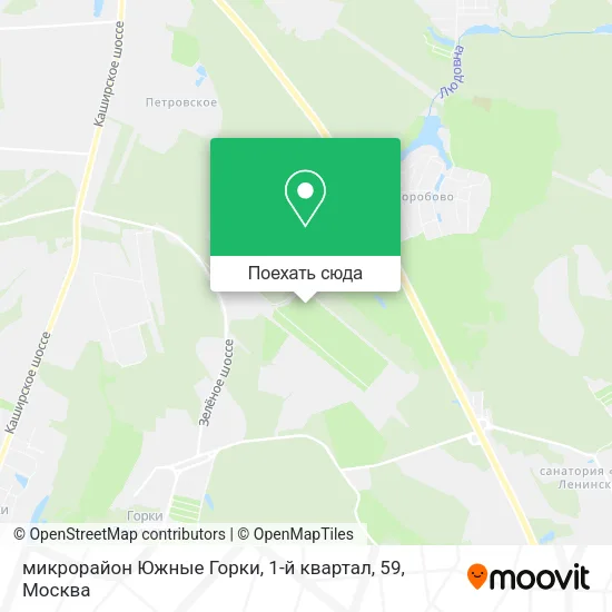 Карта микрорайон Южные Горки, 1-й квартал, 59