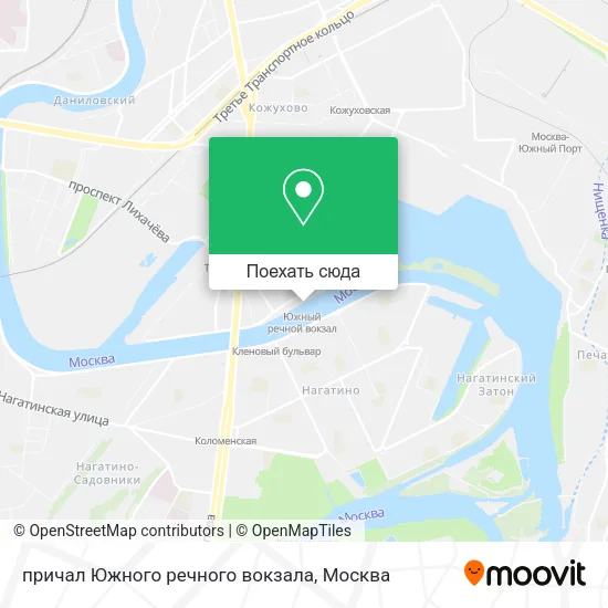 Карта причал Южного речного вокзала