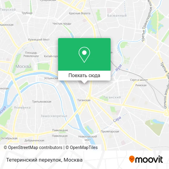 Карта Тетеринский переулок