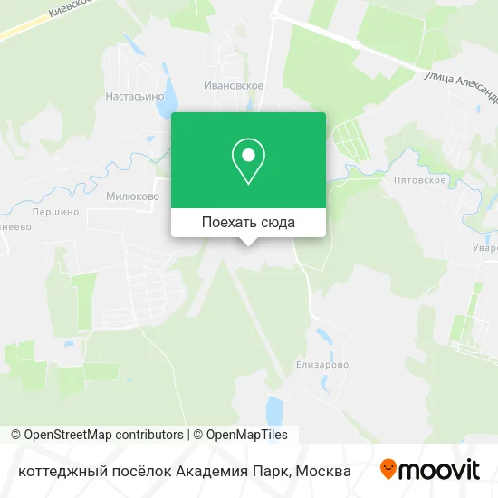 Карта коттеджный посёлок Академия Парк