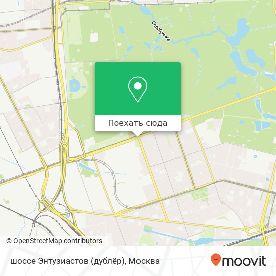 Карта шоссе Энтузиастов (дублёр)
