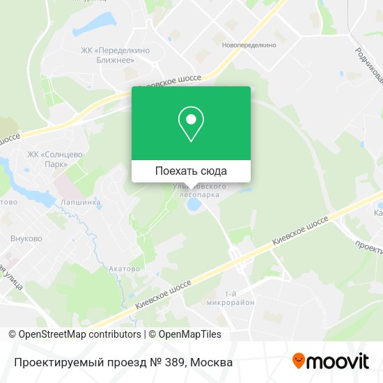 Карта Проектируемый проезд № 389