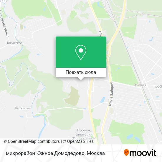 Карта микрорайон Южное Домодедово